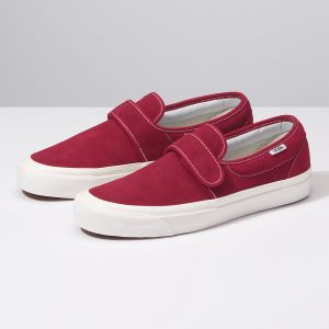 Vans Erkek Kaykay Ayakkabısı Anaheim Factory Slip-On 47 DX Koyu Kırmızı | 54360-699